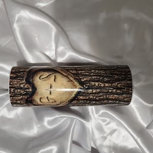 20 oz Customizable Tree Bark Heart tumbler